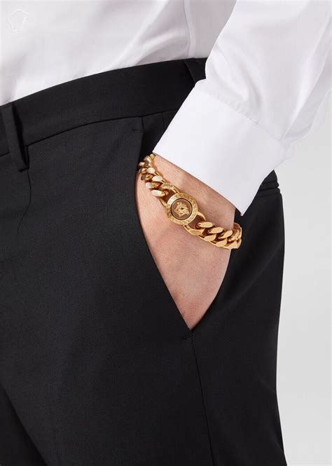 versace gold bracelet mens|versace gold bracelet men.